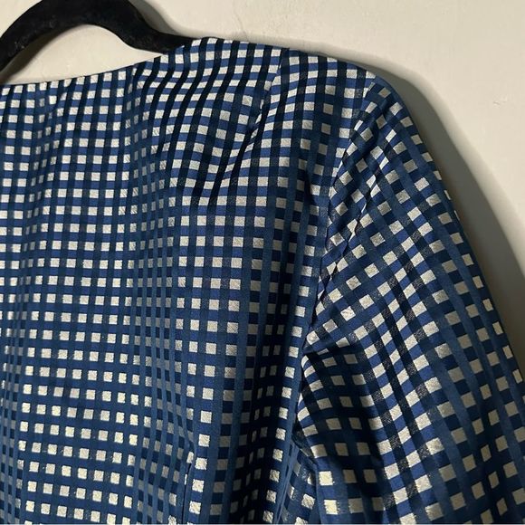 Sara Campbell Navy and White Checkered Midi Dress - Picture 9 of 13